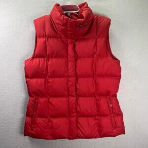 Eddie Bauer Vest Womens Large Red EB700 Goose Down Puffer Insulated Winter Warm